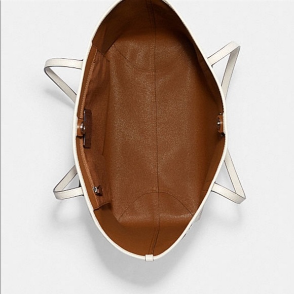 Coach Leather City Tote With Apple Print - Picture 5 of 7